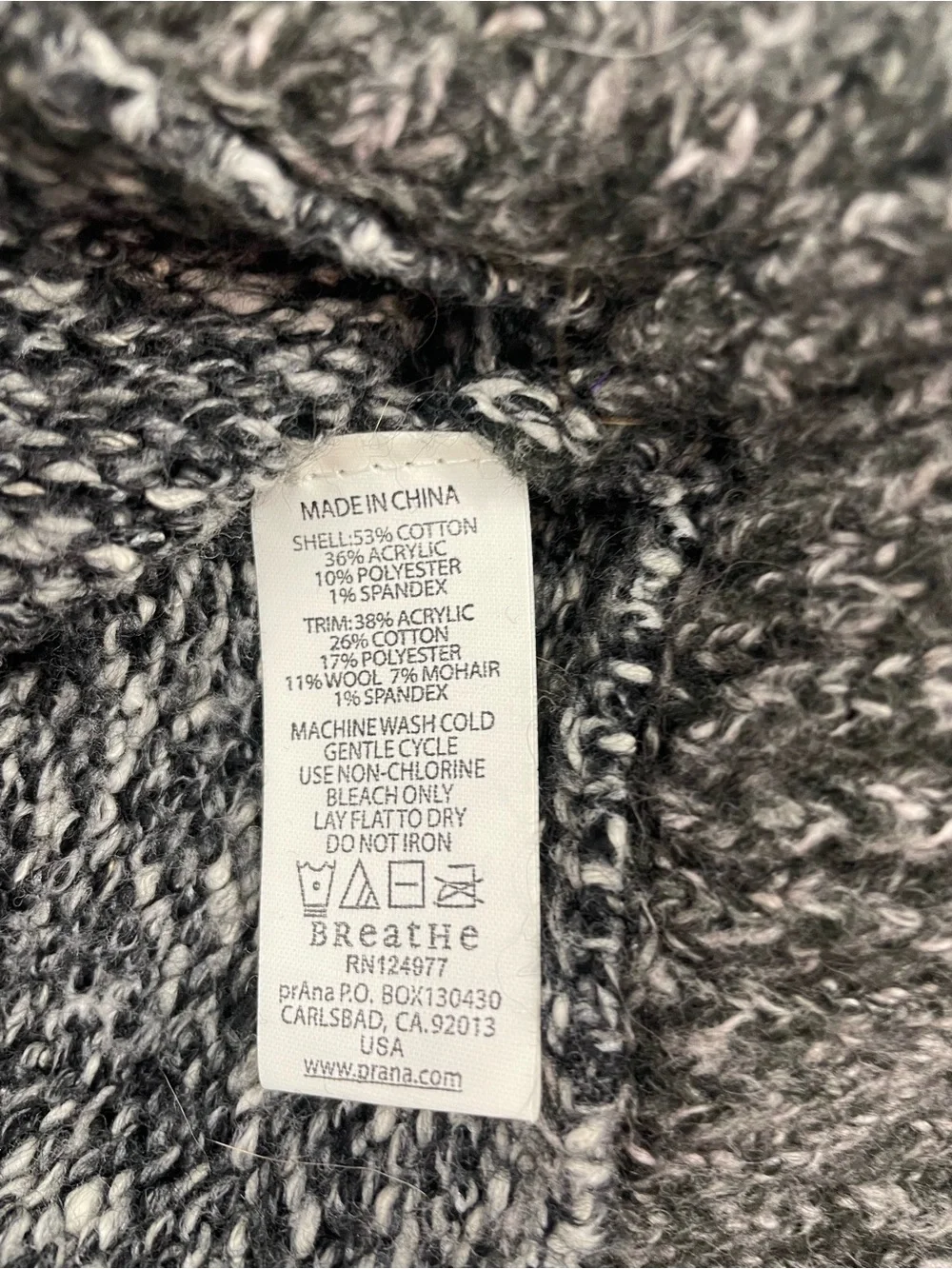 PrAna Knit Sweater Skirt Gray Marled Knit Wool Mohair Blend Flare Hem Boho  M